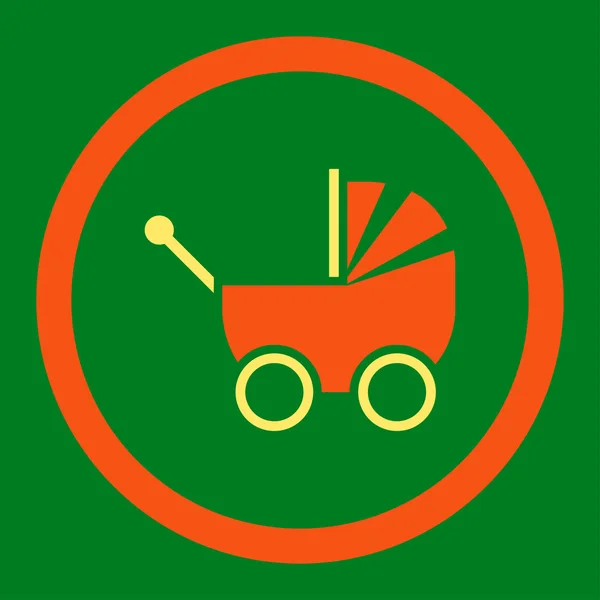 Pram afgeronde Vector Icon — Stockvector