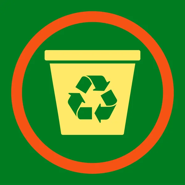 Recycle Bin lekerekített Vector Icon — Stock Vector