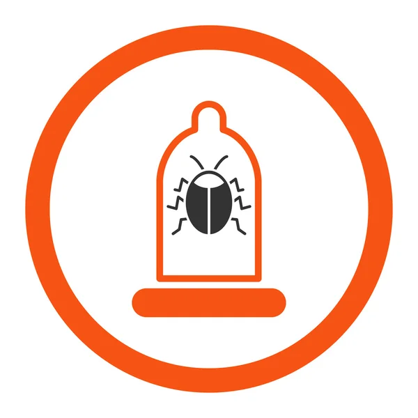 Bug Protection Rounded Vector Icon — Stock Vector