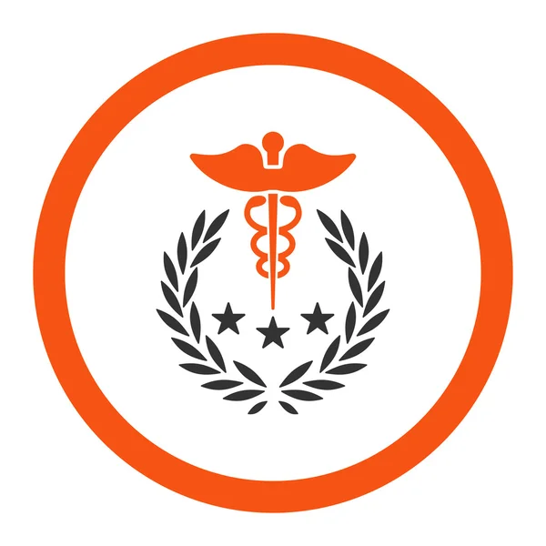 Logo Caduceus redondeado icono del vector — Archivo Imágenes Vectoriales