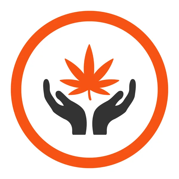 Cannabis-Pflege rundete Vektor-Symbol ab — Stockvektor