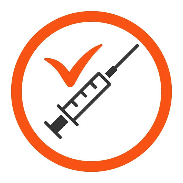 Vaccinazione fatta Icona vettoriale arrotondata — Vettoriale Stock