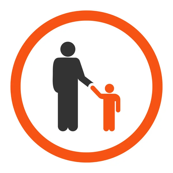 Father With Son Rounded Vector Icon — Stock Vector