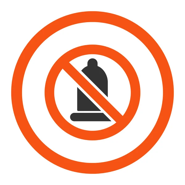 Condom zabronionego wektor zaokrąglona ikona — Wektor stockowy