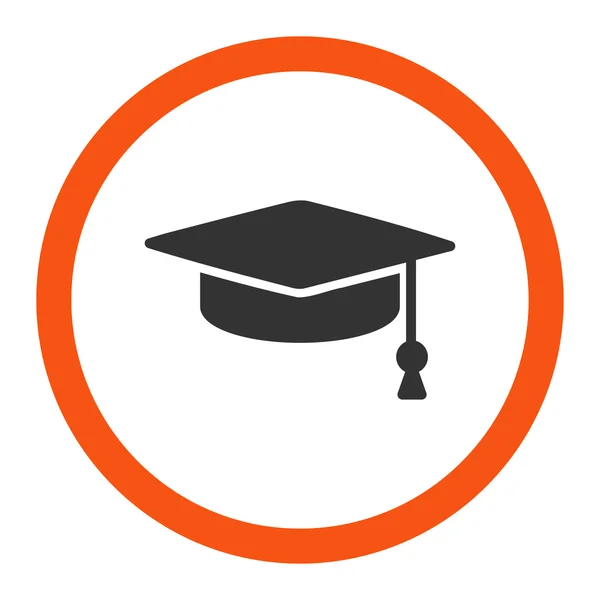 Graduação Cap Rounded Vector Icon — Vetor de Stock