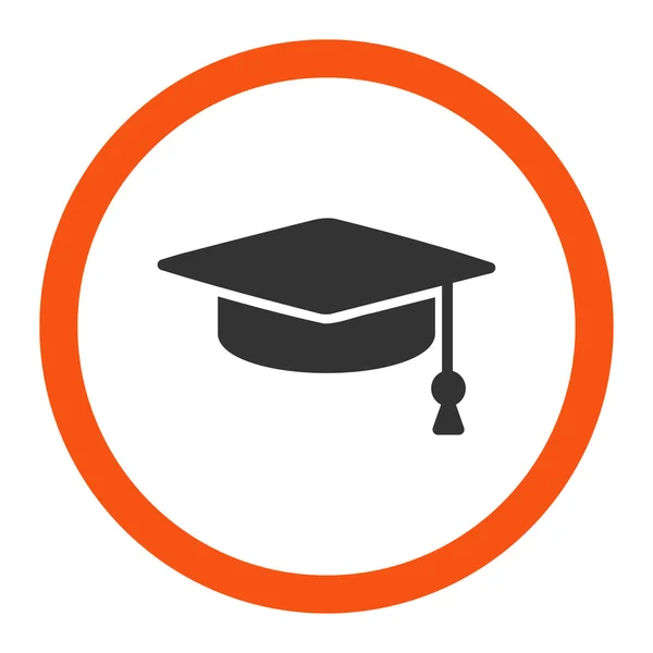 Graduação Cap Rounded Vector Icon —  Vetores de Stock