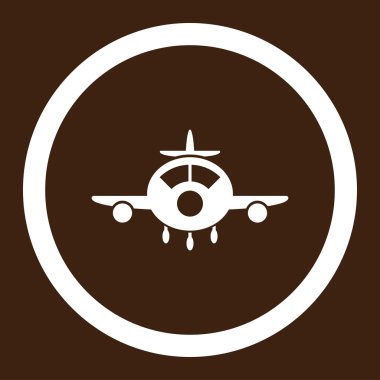 Uçak yuvarlak vektör simgesi