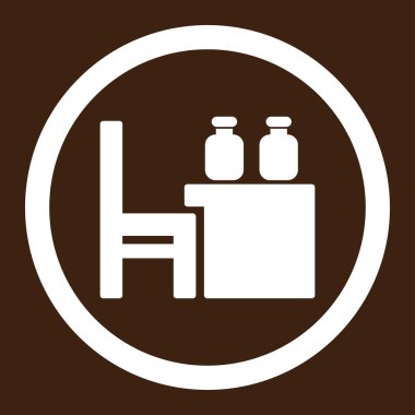 Eczacı tablo yuvarlak vektör simgesi