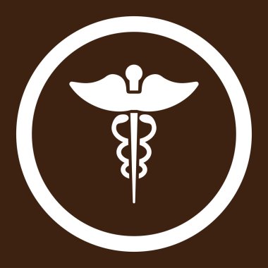 Caduceus yuvarlak vektör simgesi