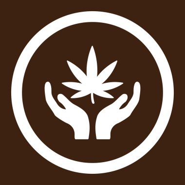 Esrar bakım yuvarlak vektör simgesi