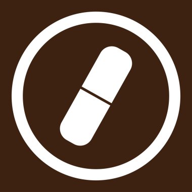 Kapsül yuvarlak vektör simgesi