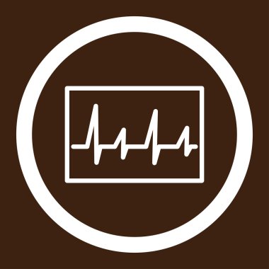 Kardiyogram yuvarlak vektör simgesi