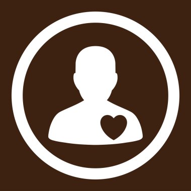 Kardiyoloji hasta yuvarlak vektör simgesi