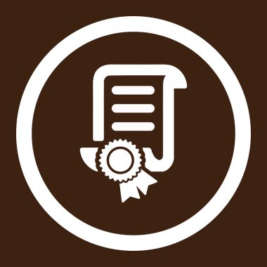 Sertifikalı kaydırma belge yuvarlak vektör simgesi