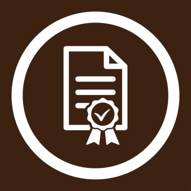 Sertifikalı yuvarlak vektör simgesi