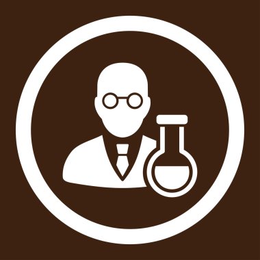 Kimyager yuvarlak vektör simgesi