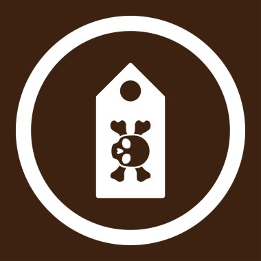 Ölüm etiket yuvarlak vektör simgesi