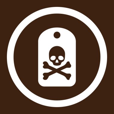 Ölüm etiket yuvarlak vektör simgesi