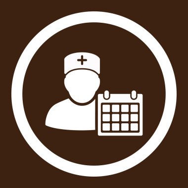 Doktor randevu yuvarlak vektör simgesi