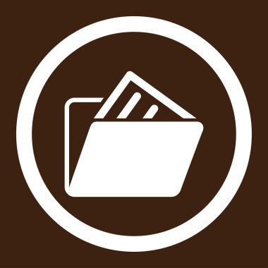 Belge klasörü yuvarlak vektör simgesi