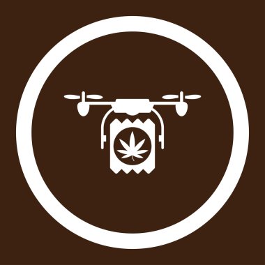 Uyuşturucu uçağı teslim yuvarlak vektör simgesi