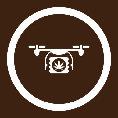 Uyuşturucu dron sevk irsaliyesi yuvarlak vektör simgesi