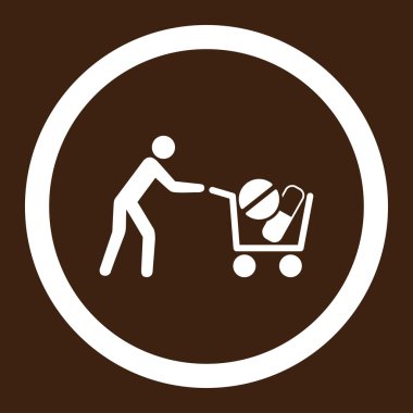 Alışveriş uyuşturucu vektör simge yuvarlak