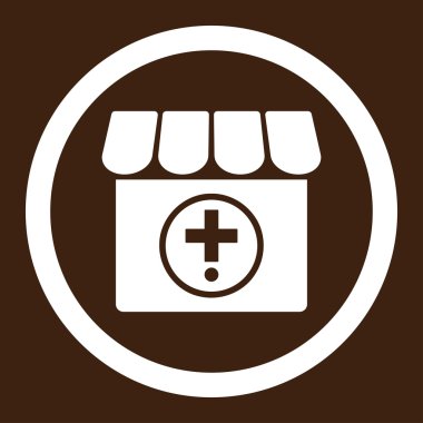 Eczane yuvarlak vektör simgesi