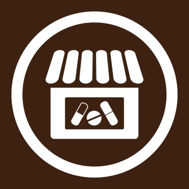 Eczane yuvarlak vektör simgesi