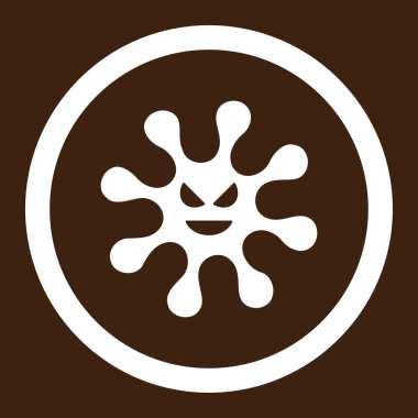 Kötü bakteri yuvarlak vektör simgesi