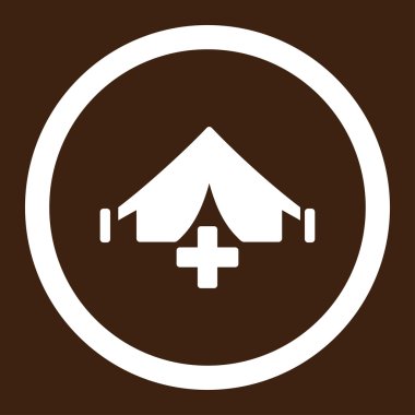 Dosyalanmış hastane yuvarlak vektör simgesi