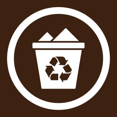 Tam geri dönüşüm kutusu yuvarlak vektör simgesi