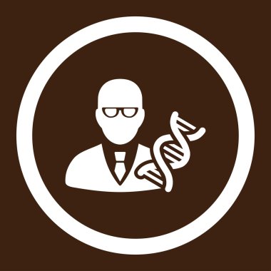 Genetik mühendisi yuvarlak vektör simgesi