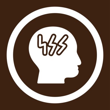 Baş ağrısı yuvarlak vektör simgesi