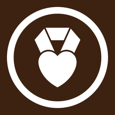 Kalp Ödülü yuvarlak vektör simgesi