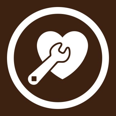 Kalp onarım yuvarlak vektör simgesi