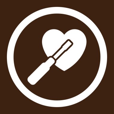 Kalp yuvarlak vektör simge ayarlama