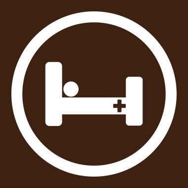 Hastane yatak yuvarlak vektör simgesi