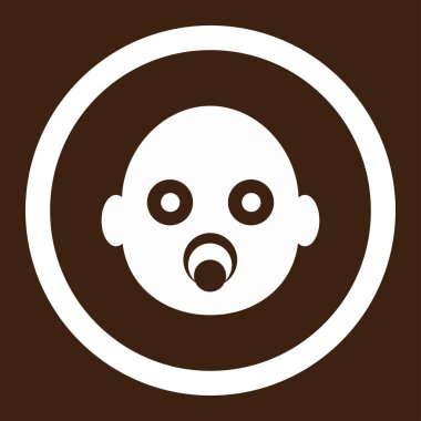 Bebek kafa yuvarlak vektör simgesi