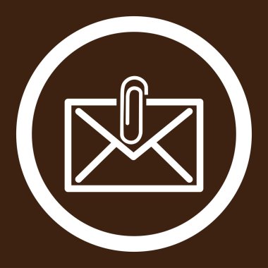 Posta eki yuvarlak vektör simgesi