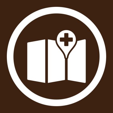 Tıbbi harita yuvarlak vektör simgesi