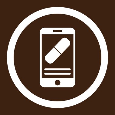 İlaç Online bilgi yuvarlak vektör simgesi