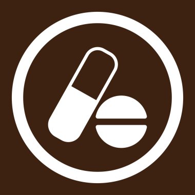 İlaç yuvarlak vektör simgesi