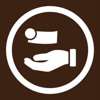 Para ödeme yuvarlak vektör simgesi