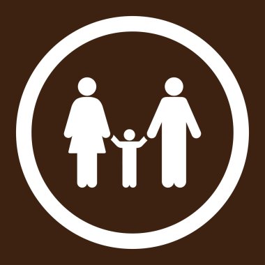 Anne ve çocuk yuvarlak vektör simgesi