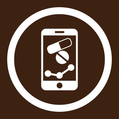 Eczane Online raporu vektör simge yuvarlak