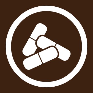 Hapları yuvarlak vektör simgesi