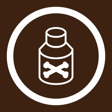 Zehir şişe yuvarlak vektör simgesi