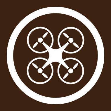 Quadcopter yuvarlak vektör simgesi