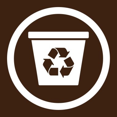 Geri dönüşüm kutusu yuvarlak vektör simgesi